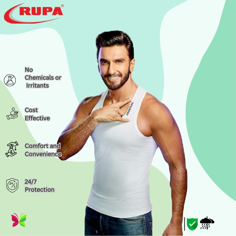 RUPA ফ্রন্টলাইন জেন্টস গেঞ্জি – প্রিমিয়াম স্লিভলেস ইননারওয়্যার ফর মেন