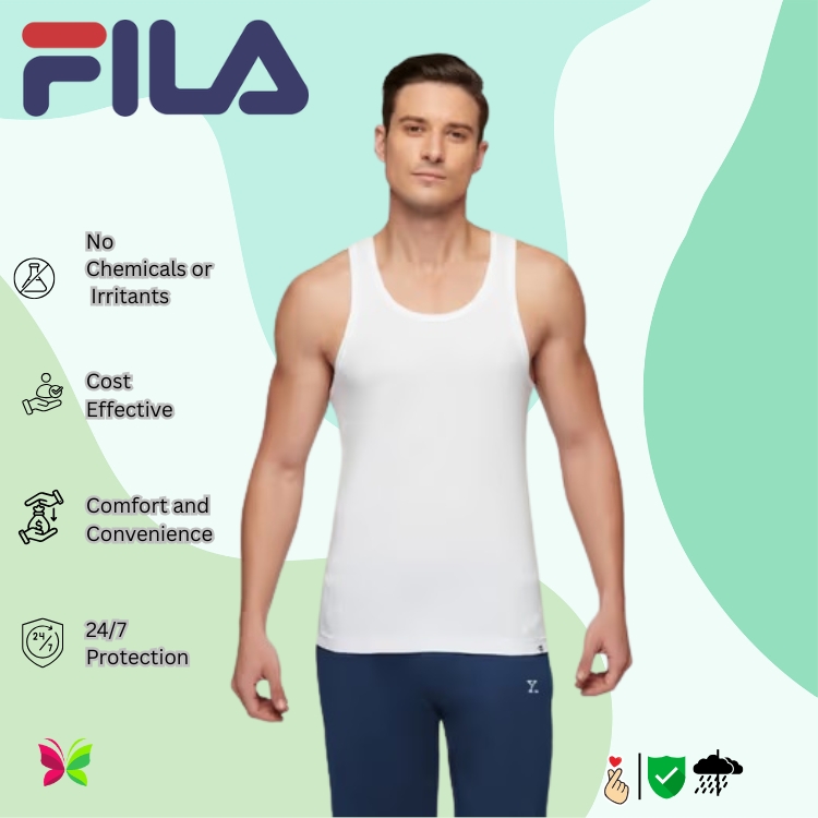 FILA প্রিমিয়াম কটন গেঞ্জি ফর মেন – স্লিভলেস সফট ইননারওয়্যার